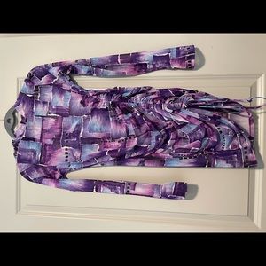 Sheer, multicolor, mini dress